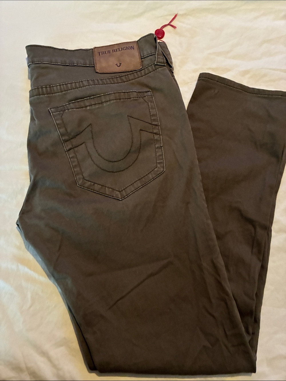 True Religion Men’s Olive Slim Straight Jeans